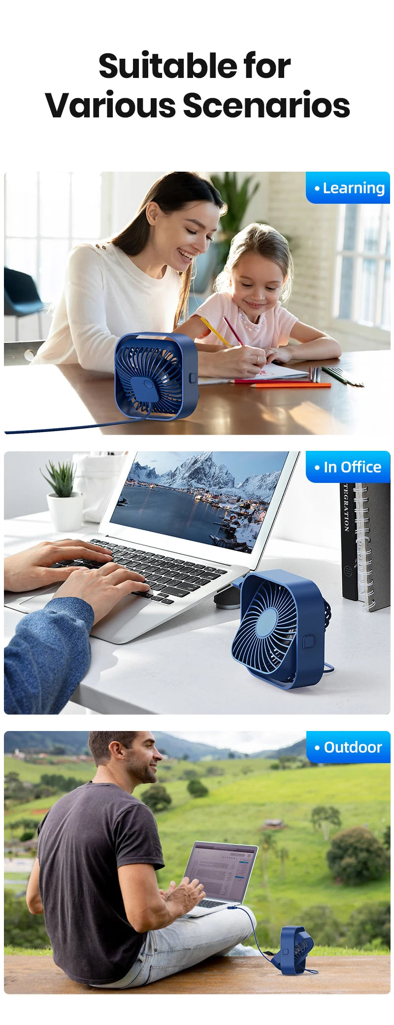 USB desk fan